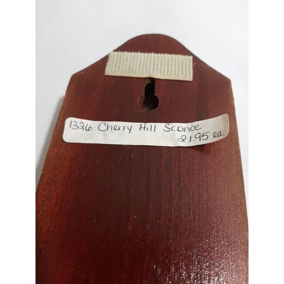 Cherry Hill 2 Wall Sconces Wood Brass Trim & Candle Holders (i) - Picture 3 of 6